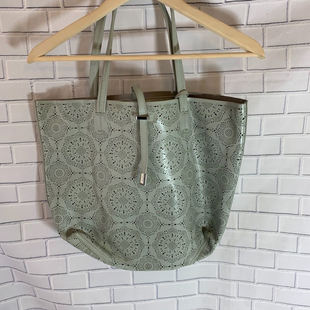 Vince Camuto Laila Blue Hint Large Leather Tote